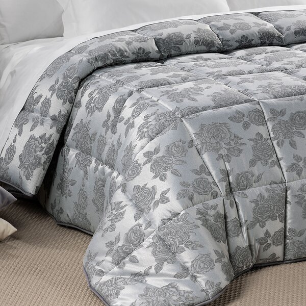 Trapunta In Raso Jacquard Floret Matrimoniale Dreaming Barocco Grigio Caleffi