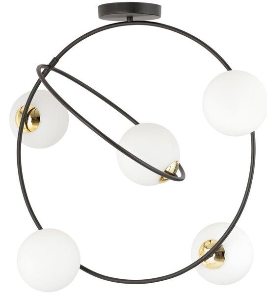Lampadario a sospensione con supporto rigido STARDOM 5xE14/10W/230V nero/bianco