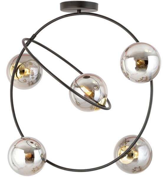 Lampadario a sospensione con supporto rigido STARDOM 5xE14/10W/230V nero/grigio