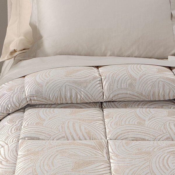 Trapunta In Raso Jacquard Apollo Matrimoniale Dreaming Barocco Naturale Caleffi