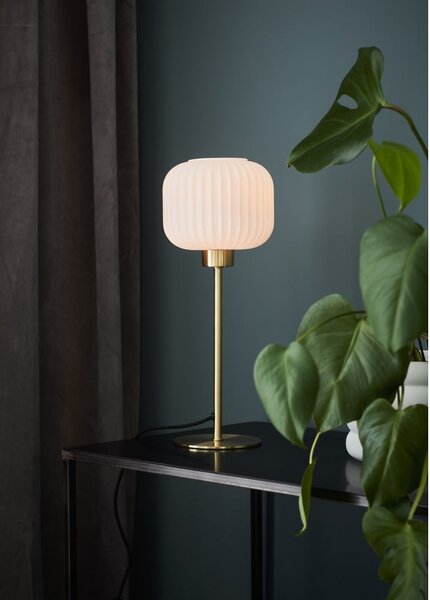 Lampada da tavolo in ottone e bianco Sober - Markslöjd