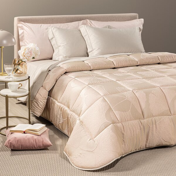 Trapunta In Raso Jacquard Agatha Matrimoniale Dreaming Floreale Rosa Caleffi
