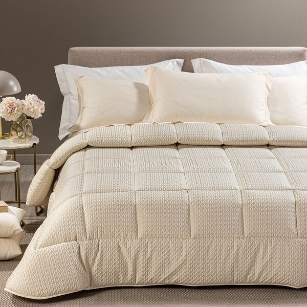 Trapunta In Raso Jacquard Clear Matrimoniale Dreaming Geometrico Avorio Caleffi