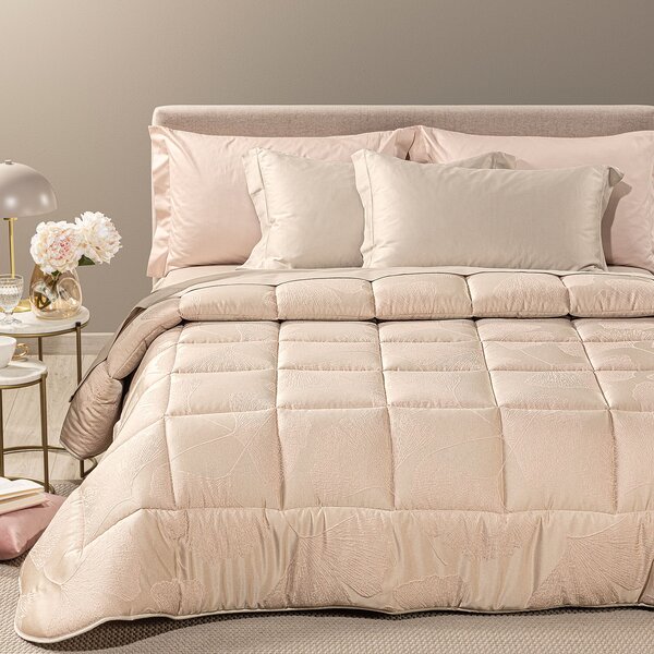 Trapunta In Raso Jacquard Agatha Matrimoniale Dreaming Floreale Rosa Caleffi