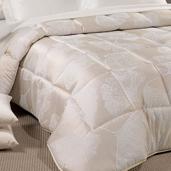 Trapunta In Raso Jacquard Agatha Matrimoniale Dreaming Floreale Panna Caleffi