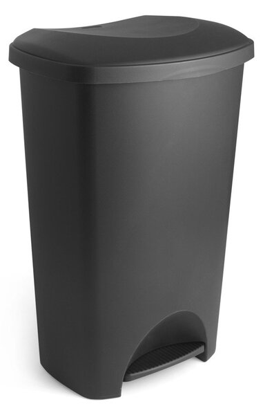 Bidone a pedale in plastica nera 50 l - Addis