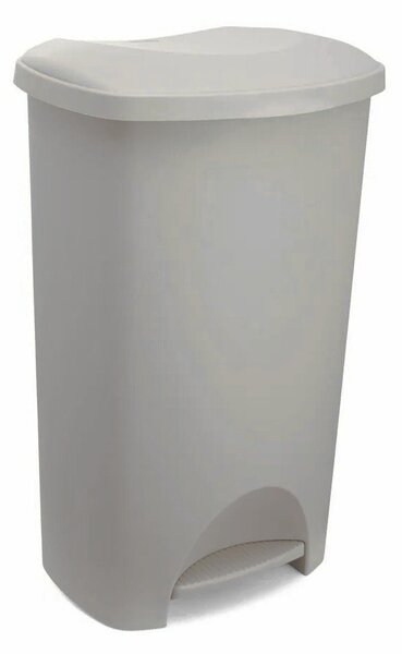 Cestino per la spazzatura greige in plastica con pedale 50 l – Addis