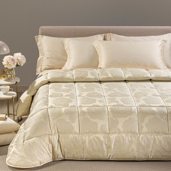 Trapunta In Raso Jacquard Flory Matrimoniale Dreaming Non Specificato Avorio Caleffi