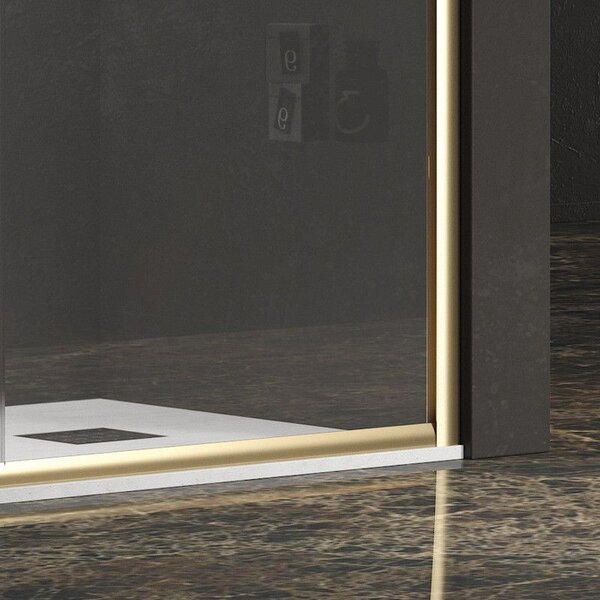 Kamalu box doccia angolare 70x100 oro opaco scorrevole | ke-4000g