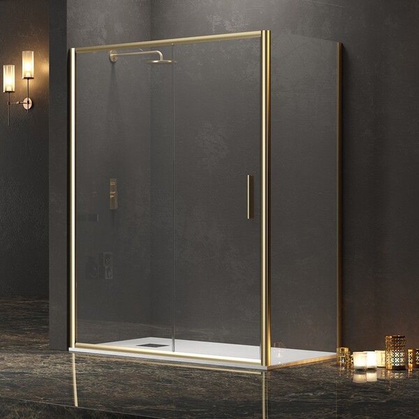 Kamalu box doccia angolare 70x100 oro opaco scorrevole | ke-4000g