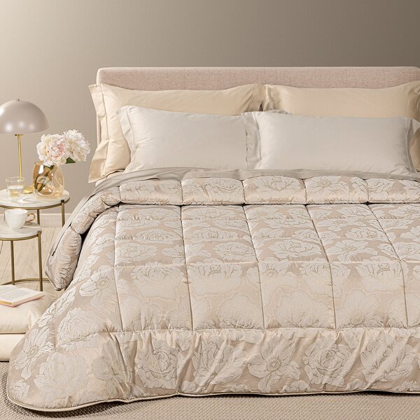 Trapunta In Raso Jacquard Flory Matrimoniale Dreaming Non Specificato Naturale Caleffi