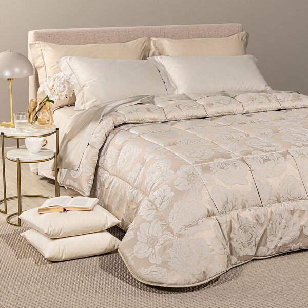 Trapunta In Raso Jacquard Flory Matrimoniale Dreaming Non Specificato Naturale Caleffi