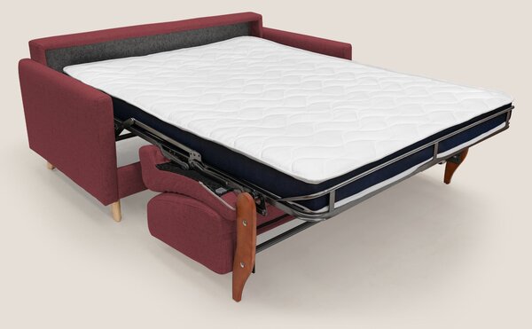 Divano Letto 2 Posti 160x94x97 cm in Tessuto Rosso