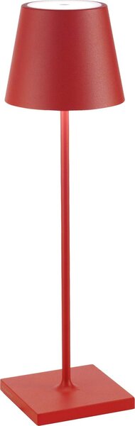 Poldina Pro Lampada da tavolo LED Wireless Ricaricabile Dimmer touch 2700K-3000K IP65 Uso Interno/Esterno h.38cm - Rosso