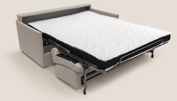 Divano Letto 2 Posti 149x90x96 cm in Tessuto Panna