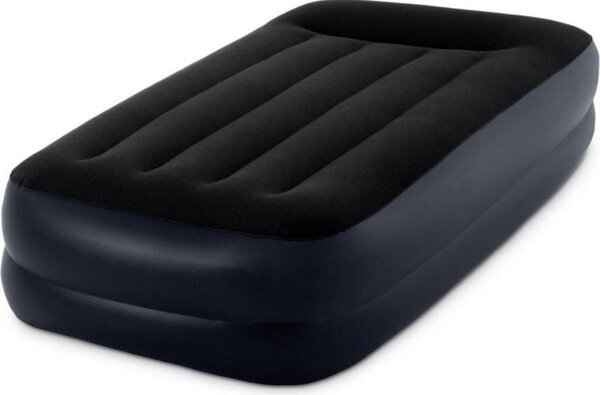 Intex 64122ND Pillow Twin 1-Persoons Luchtbed 99x191x42 cm + Ingebouwde Pomp Zwart