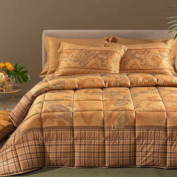 Trapunta In Raso Di Cotone Geo Tartan Matrimoniale Alviero Martini 1A Classe Geo Caleffi
