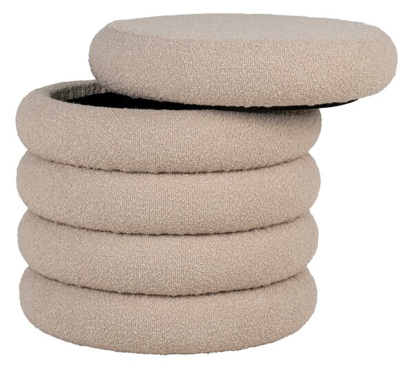 Sgabello in tessuto bouclé beige Brooklyn - House Nordic