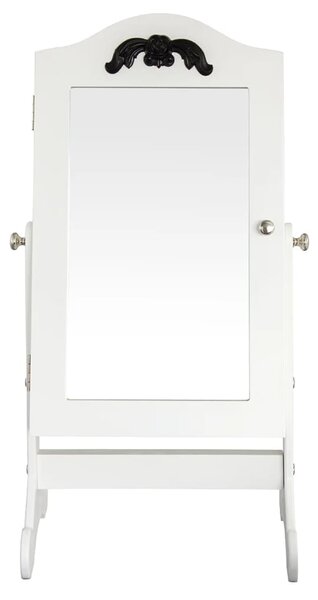 Bhp Porta Gioielli con Specchio in Legno Bianco B421819