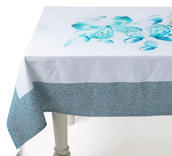 Tovaglia Da Cucina In Cotone Farfalle CM. 150X180 Caleffi Fior Di Cotone Blu Caleffi