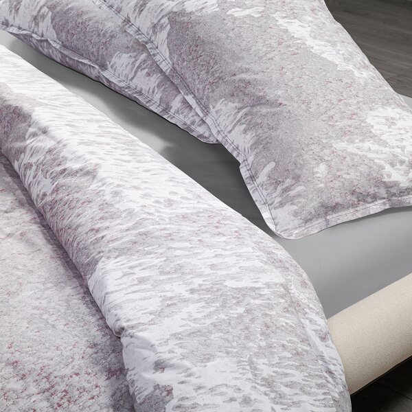 Copripiumino Con Federe In Cotone Pettinato Acid Rain Matrimoniale Discovery Grigio Caleffi