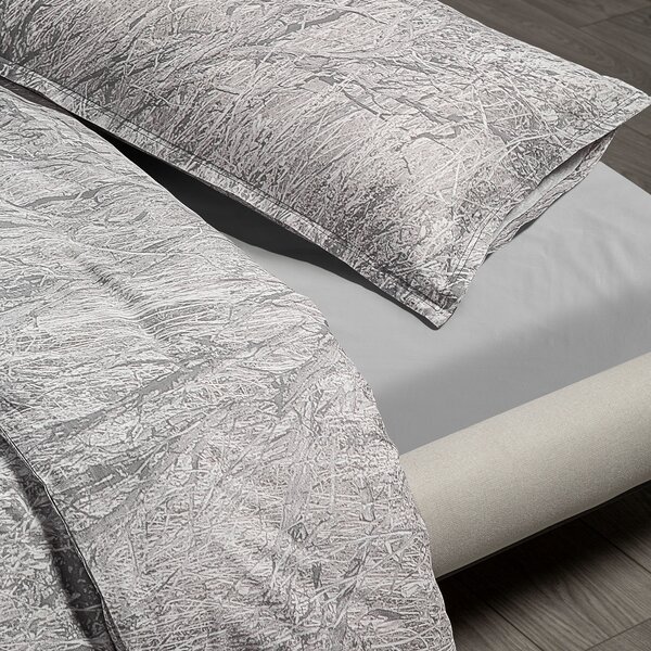Copripiumino Con Federe In Cotone Pettinato Forest Camo Matrimoniale Discovery Grey Caleffi
