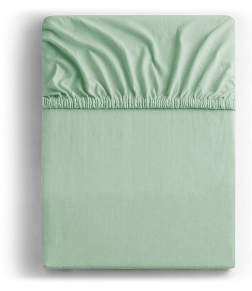 Lenzuolo con angoli verde chiaro in jersey 90x200 cm Amber – Restilo