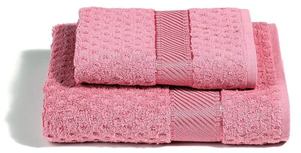 Asciugamano con Ospite in Cotone Spugna Rosa Scuro Caleffi