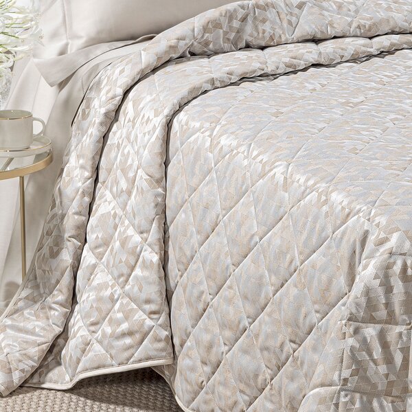 Copriletto Trapuntato In Raso Jacquard Mixer Matrimoniale Dreaming Non Specificato Tortora Caleffi