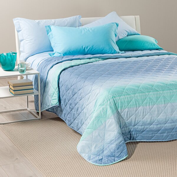 Copriletto Trapuntato In Microfibra Rainbow Singolo Modern Casa Color Blu Caleffi