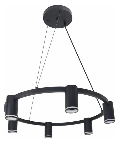 Lampadario a sospensione con filo PARIGI 6xGU10/12W/230V nero
