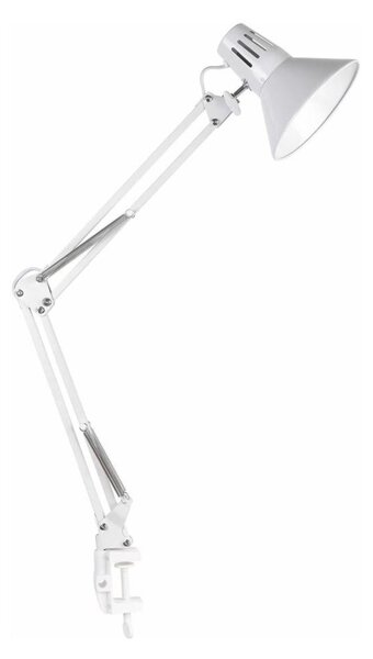 Lampada da tavolo con morsetto WORKER 1xE27/10W/230V bianca