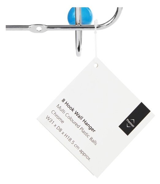 Appendiabiti da parete in metallo color argento Plastic - Premier Housewares