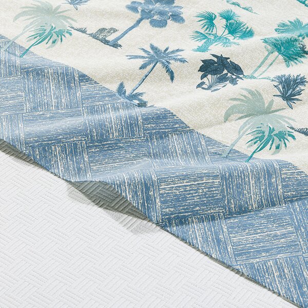 Completo Lenzuola In Cotone Bali Singolo Caleffi Tropical Anice Caleffi