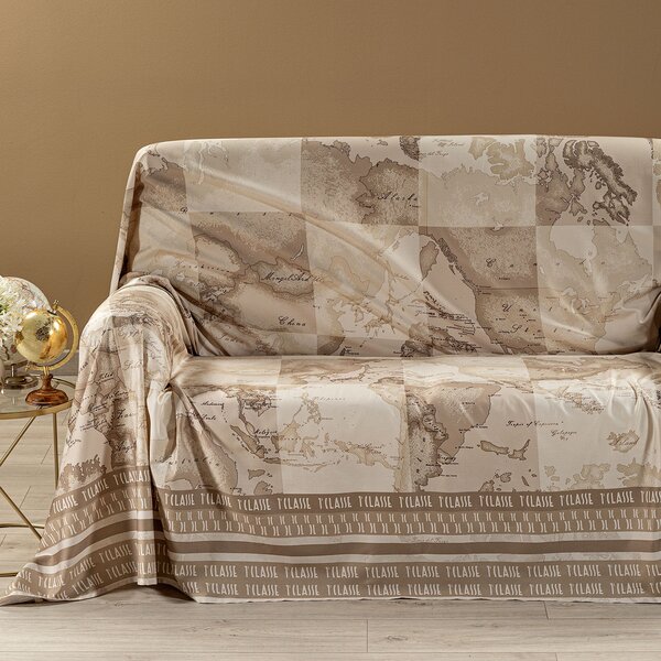 Telo Arredo Copridivano Grandecor In Raso Di Cotone Safari Patch Matrimoniale Alviero Martini 1A Classe Geo Caleffi