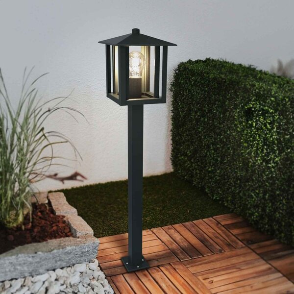 Paletto da Giardino Nero 80cm Acciaio INOX, Base E27 - Serie PILLAR Colore Nero