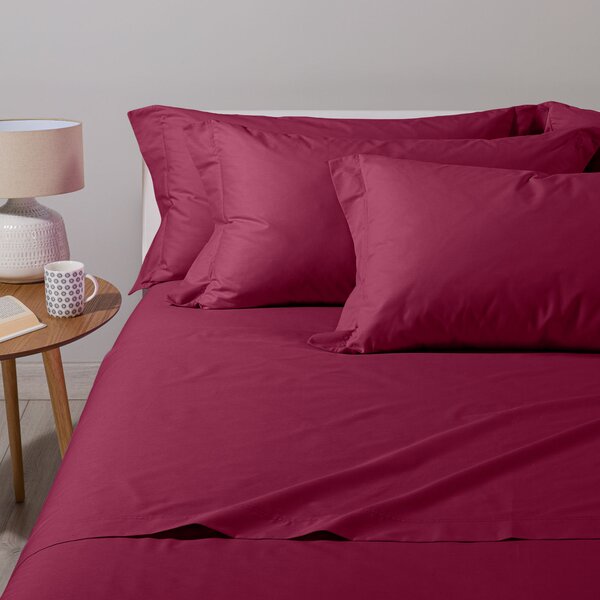 Completo Lenzuola In Cotone Cotone Tinta Unita Singolo Caleffi Tinta Unita Bordeaux Caleffi