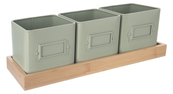 Set di vasi in metallo per erbe aromatiche 3 pz Greenish - Orion