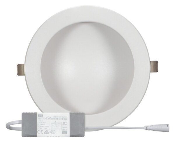 Faro LED da incasso Rotondo Luce INDIRETTA 20W Foro Ø155mm Colore Bianco Caldo 3.000K