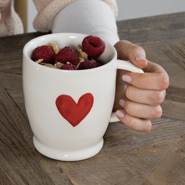 Simple Day Mug Cuore Rosso acquerello in Gres di Porcellana