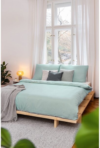 Biancheria da letto matrimoniale verde in microsatin 200x200 cm Basic - Bonami Essentials