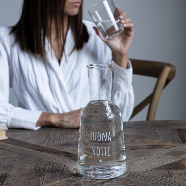 Simple Day Bottiglia con Bicchiere Buona Notte in vetro borosilicato
