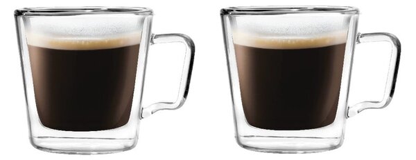 Tazze in set per espresso/con parete doppia in vetro 2 pz 80 ml Diva – Vialli Design
