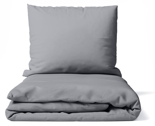 Biancheria da letto matrimoniale grigia in microsatin 200x200 cm Basic - Bonami Essentials