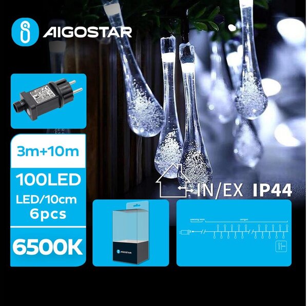 Aigostar - Catena decorativa da esterno LED 100xLED/8 funzioni 13m IP44 bianco freddo