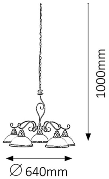 Rabalux 2755 - Lampadario ELISETT 5xE27/60W/230V
