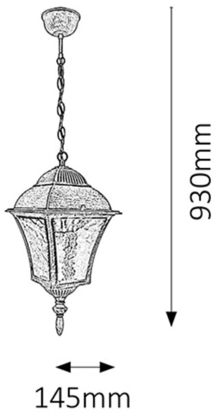Rabalux 8399 - Lampadario da esterno TOSCANA 1xE27/60W/230V