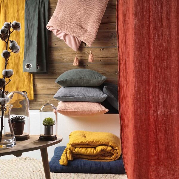 Telo di mussola elasticizzato beige 160x200 cm Angelia - douceur d'intérieur