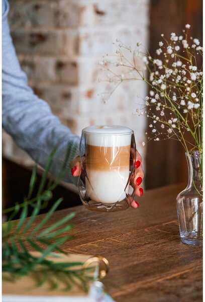Set di 2 bicchieri da latte a doppia parete, 350 ml Geo - Vialli Design