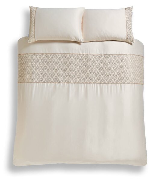 Biancheria da letto matrimoniale in microsatinato beige 200x200 cm Deco Sequin - Catherine Lansfield